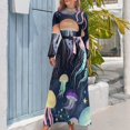 thumbnail image 4 of Oceanic Fantasy Print Women's Long Dress Long Sleeves Dress Vintage Dresses Party Maxi Dress High Waist Dress, 4 of 4