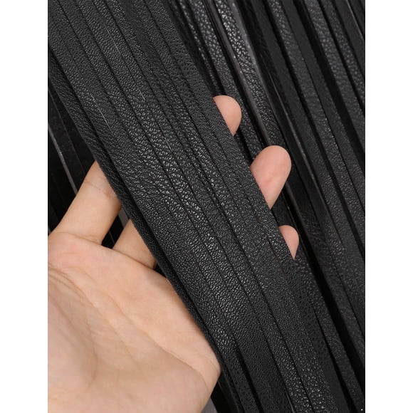 CHICTRY Women Punk Faux Leather Belly Dance Hip Skirts Waistband Long Fringe Tassel Skirt Belt Black One Size