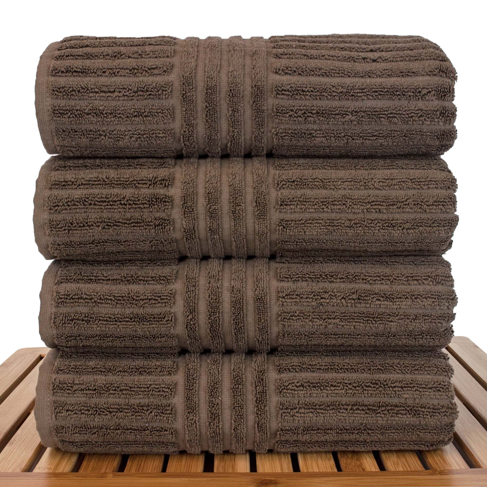 Luxury Hotel and Spa Towel 100-percent Genuine Turkish Cotton Bath Towels  Striped (Set of 4) - Bed Bath & Beyond - 10102608