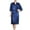 Navy, variant on Defitshape Women's Satin Robe Short Sleeve Bathrobe Knee Length Lightweight Wedding Soft V Neck Bride Silky Sleepwear Navy Medium
