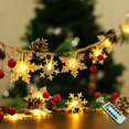 thumbnail image 1 of Guirnalda navideña onbuwws, 30 luces LED con forma de copo de nieve, 3 m, 1 of 6