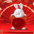 thumbnail image 4 of GROWTH TANK Cute Rabbit Statue Figurine Decorative Housewarming Gift Ornament Art Decoration Big Belly, 4 of 8
