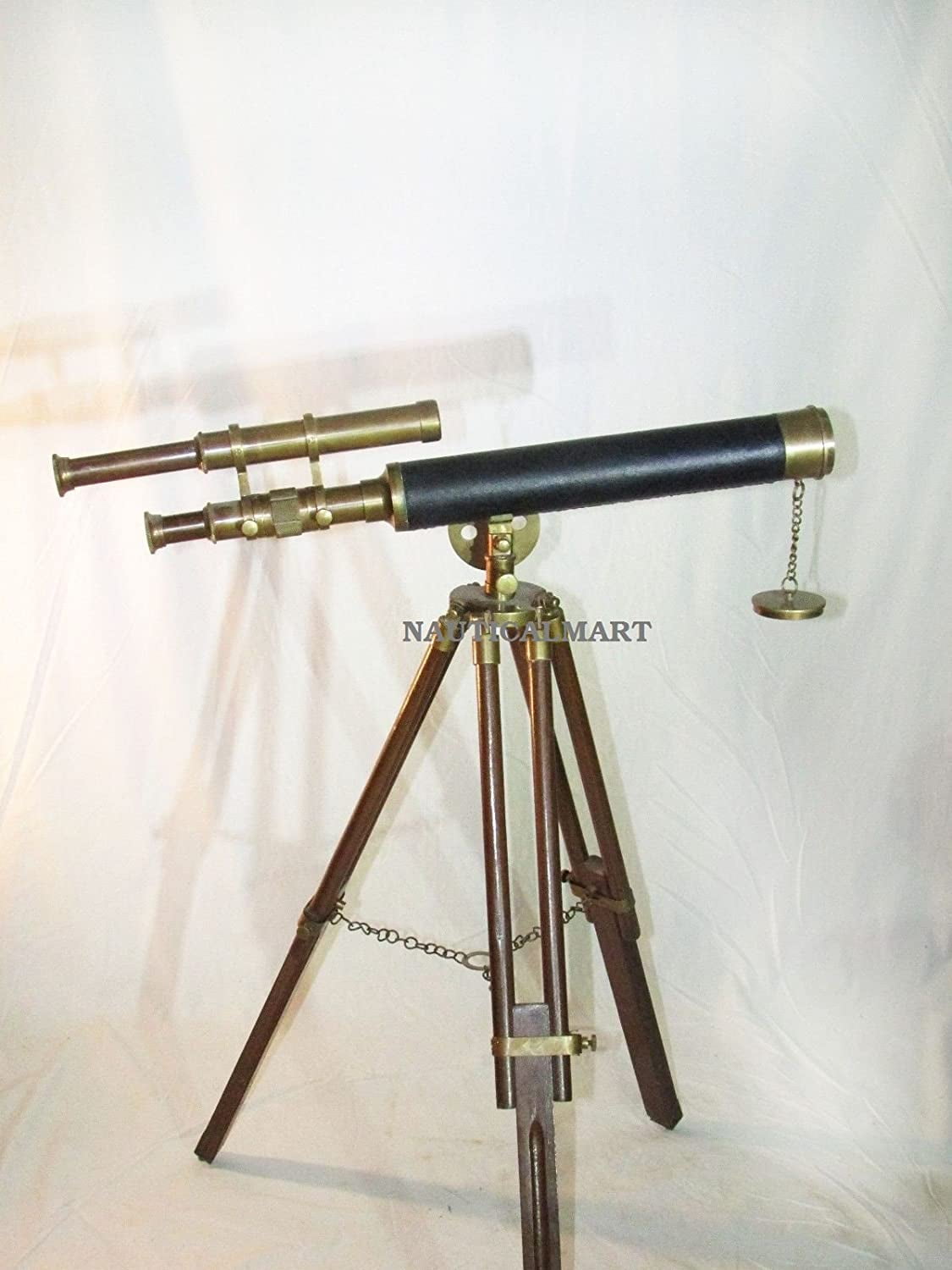 Details about   Collectible Nautical Antique Brass Telescope With Wooden Tripod Stand Desk Decor 