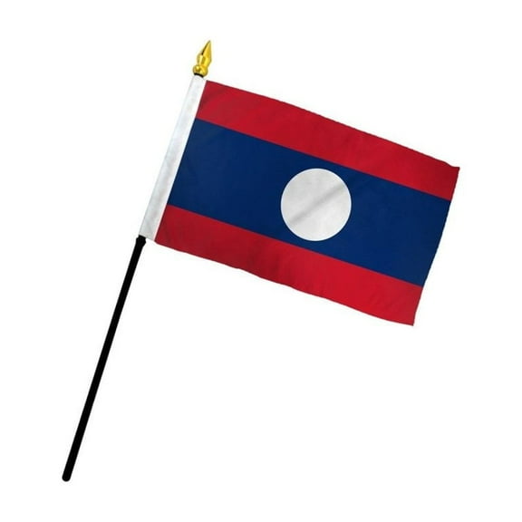 Laos 4x6in Stick Flag