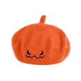 thumbnail image 3 of CINVREST Halloween Party Hat Creative Pumpkin Beret-Hat Cute Embroidery Fashion Knitted Hats Fall Winter Party Headwear (Free Size, Orange), 3 of 7