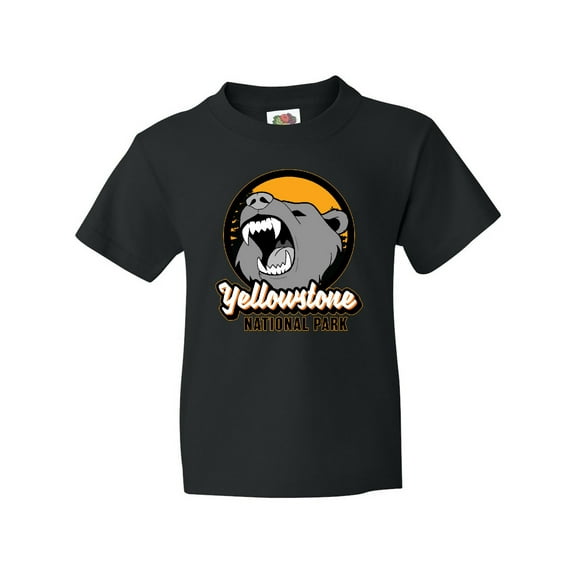 Inktastic Yellowstone Growling Bear Youth T-Shirt
