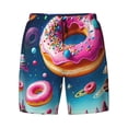 thumbnail image 4 of Lsque Mens Swim Trunks Starry Sky Colorful Donut Pattern - Bathing Suit Compression Liner - Beach Swim Shorts Swimwear - (S-3XL) - Stretch Quick Dry -Small, 4 of 9
