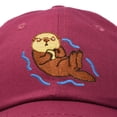 thumbnail image 2 of DALIX Otter Cap Animal Dad Hat Embroidered Nature Mom Baseball Cap in Maroon, 2 of 7