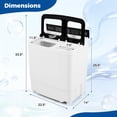 thumbnail image 3 of Costway 18 lbs Mini Laundry Machine with 11 LBS Washer&7 LBS Spinner Combo, Twin Tub Washer Black & White, 3 of 10