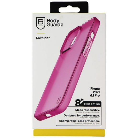 BodyGuardz Solitude Series Gel Case for iPhone 13 Pro - Neon Pink