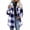 Blue, variant on LUVDA Plaid Sherpa Jacket for Women Fleece Lined Buffalo Check Button Up Shacket Warm Winter Thick Coat