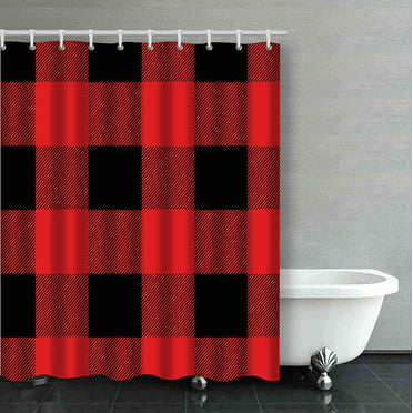 Bpbop Rustic Red And Black Buffalo, Buffalo Check Shower Curtain Black