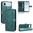 thumbnail image 1 of Polka Dot Wallet Case iPhone Air Card Slots, Wrist Strap & Stand Green, 1 of 6
