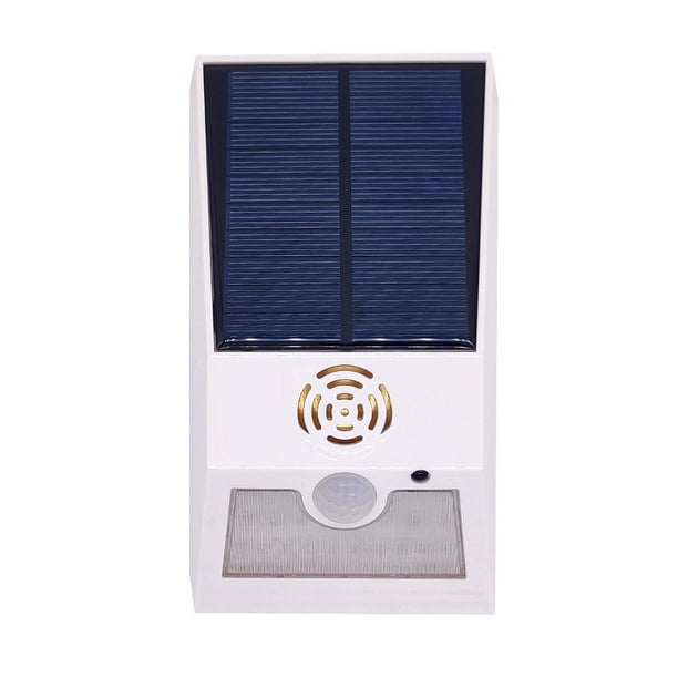 Bearachild Lámpara de alarma Solar multifunción, alarmas de seguridad con Control remoto, sirena de movimiento PIR, Detector de Sensor ligero, luz de Iluminación y accesorios Blanco. Bearachild HA073374-03