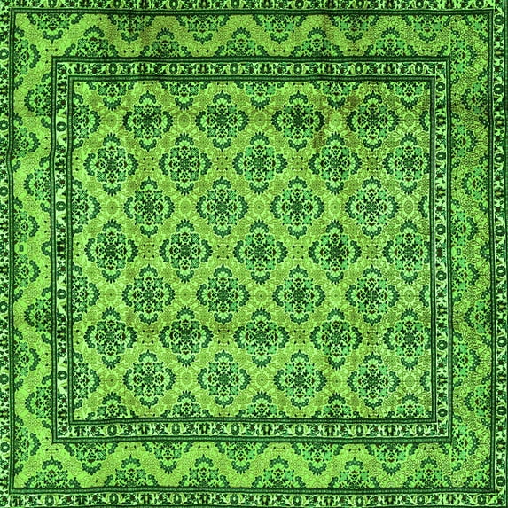 Ahgly Company Indoor Square Persian Green Traditional Area Rugs, 7' Square