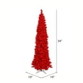 thumbnail image 2 of Vickerman 4.5' Flocked Red Pencil Fir Artificial Christmas Tree, Red Dura-lit LED Lights, 2 of 2