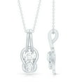 thumbnail image 3 of Rosec Jewels Certified Moissanite Knot Necklace - with Chain - Toi Et Moi Necklace - D-VS1 Quality - Ready to Gift for Valentines, 925 Sterling Silver, 3 of 6