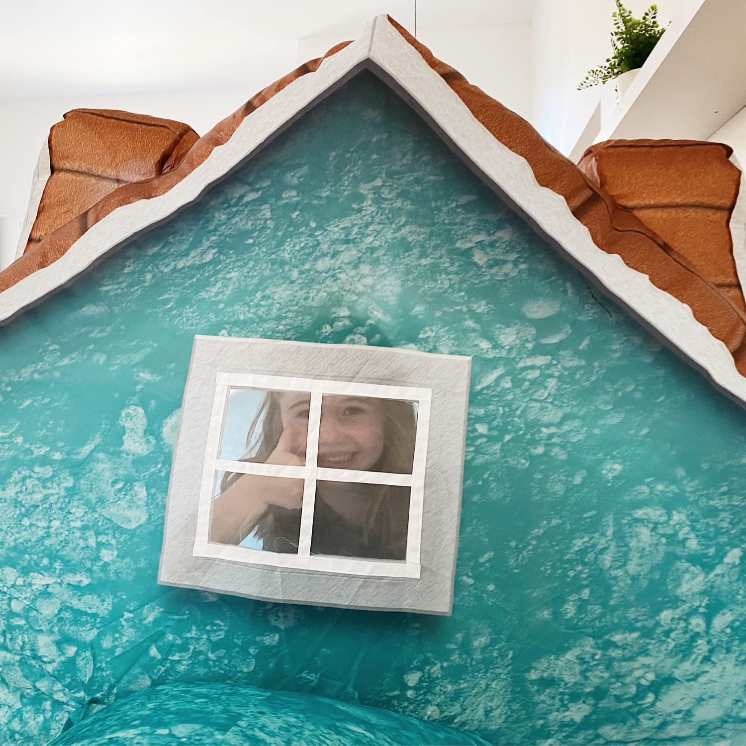 The Original Patented AirFort - Build A Fort in 30 Seconds, Inflatable Fort for Kids, Play Tent for 3-12 Years, A Playhouse Where Imagination Runs Wild, Fan not Included (Cabin)