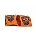 thumbnail image 3 of Reliant Ribbon 92675W-058-10F Skull Glitter Wired Edge Ribbon - Orange - 4 in. x 10 yards, 3 of 3