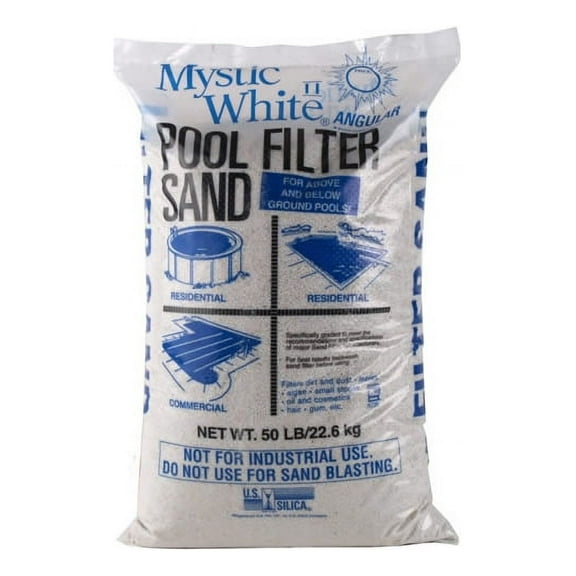 Mystic White II Swimming Pool Filter Sand, US Silica - 50lb Bag