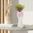 thumbnail image 2 of Masteelf  Ceramic Hydroponic Vase for Hand Shaped Flowers Vases White, 2 of 8