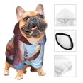 thumbnail image 3 of Goofa Red And White Bird Couple Pattern Small Dog Sweater Hoodies Pet Grey Hooded Soft Fleece Sweatshirts with Pocket Fall Winter Puppy Cat Sweaters Warm Clothes-Medium, 3 of 8
