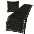 thumbnail image 3 of The HomeCentric King / Queen / Twin Black Decorative CA King 86"x18" Bed Runner WITHOUT Pillow Cover, Mosaic & Crystal Bed Scarf on Velvet fabric - Mosaic Noir, 3 of 5