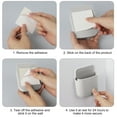 thumbnail image 4 of TSV Remote Control Holder, Wall Mount Storage Box, Adhesive Phone Charging Organizer, Pen Media Storage Box, Hole- Free Sticky Remote Control Holder for Home, Office, School Supply, 4 of 6