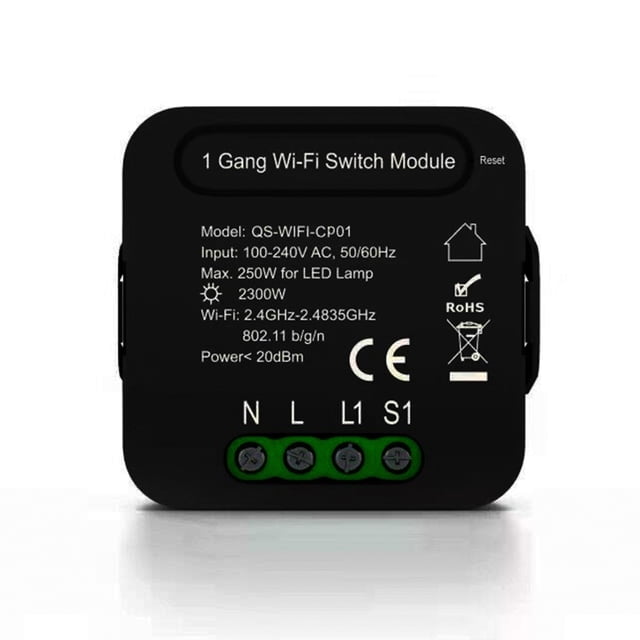 Qs-Wifi-Cp01 Tuya Wifi Intelligent Switch Module Intelligent Home Switch Conversion Module 1 Gang Switch Module Device Sharing Timing Function Mobilephone App Remotes Control Compatible With