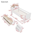 thumbnail image 6 of Mirightone Loft Bed with House Shape Headboard, LED Lights, 4 Drawers, and 2 Shelves, Twin, White, 6 of 8