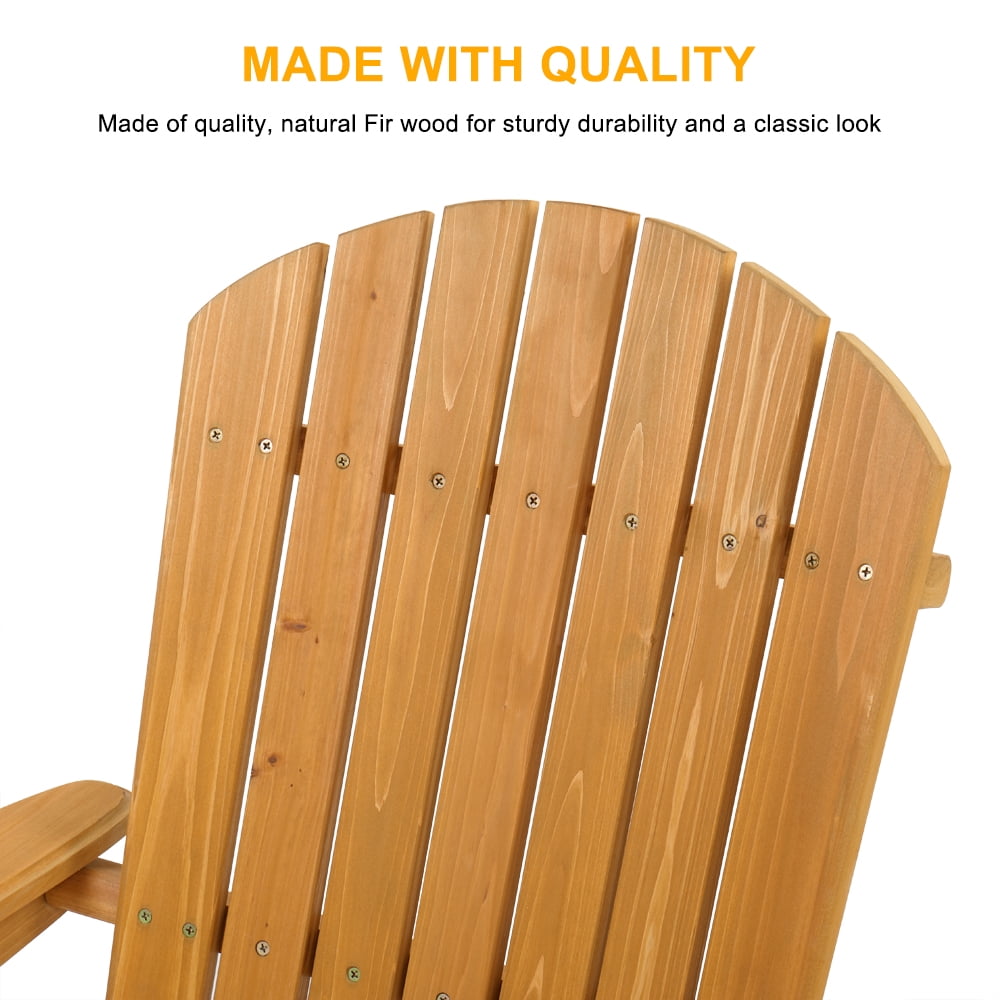 Segmart Folding Adirondack Chair, Premium Wood Lounge Chair Perfect for Outdoor Patio, Deck, Garden, Backyard, Lawn, Beach, Camping and Fire Pit Seating