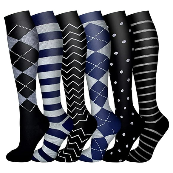 6 Pack Copper Compression Socks for Women and Men Circulation-Best Support for Medical, Running, Nursing, Athletic