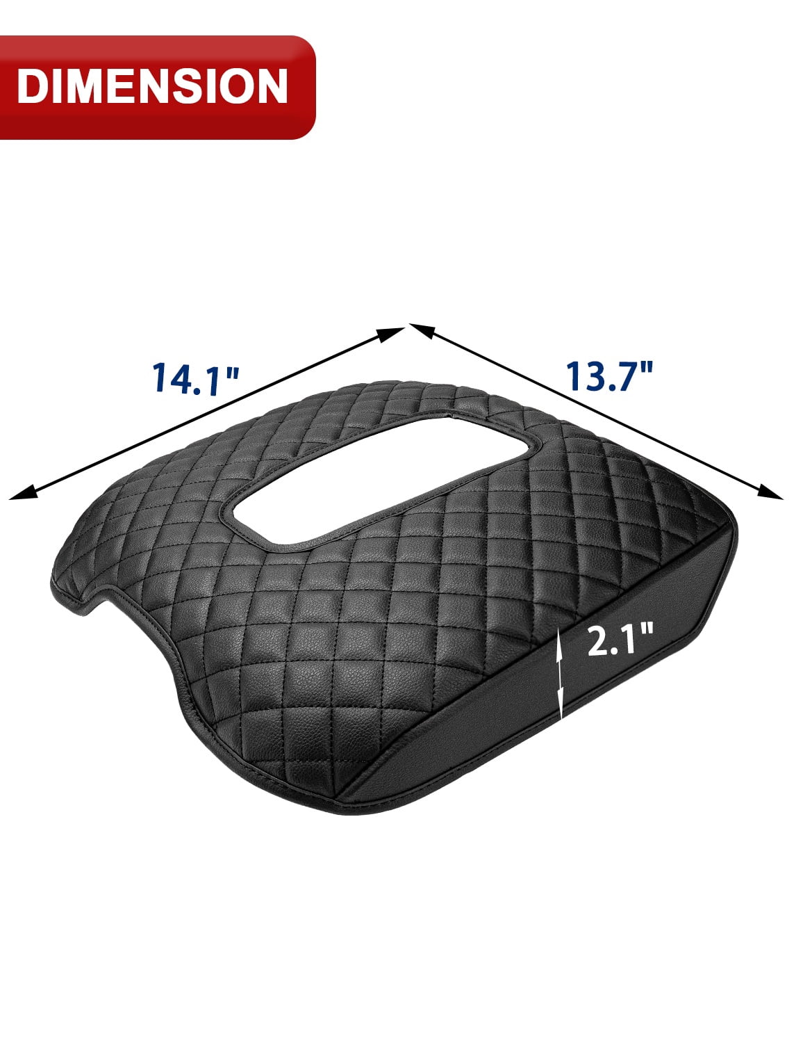 KBH Center Console Armrest Cover for 2015-2020 Cadillac Escalade, Leather Car Arm Rest Protector Cushion Interior Trim