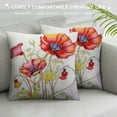 thumbnail image 3 of Nawypu  Square Pillow Cover Red Poppies Flowers Watercolor Hand Painted Throw Cushion Covers for Couch Chair Bedroom, 3 of 5