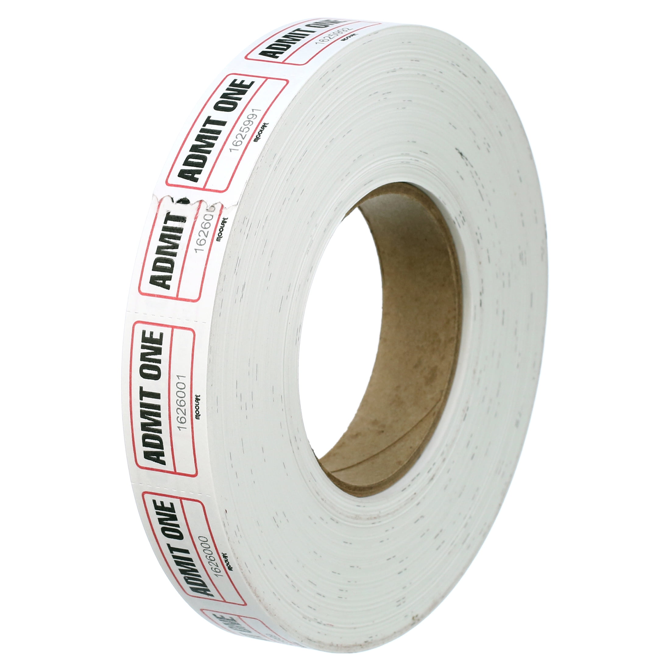 Pen+Gear White Single Raffle Ticket Roll, Numbered, 2000 Count
