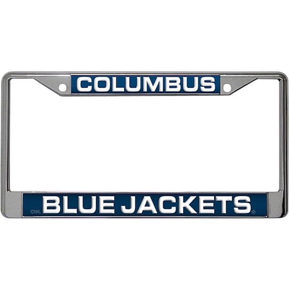 Columbus Hockey Blue Jackets Chrome Metal License Plate Frame Holder
