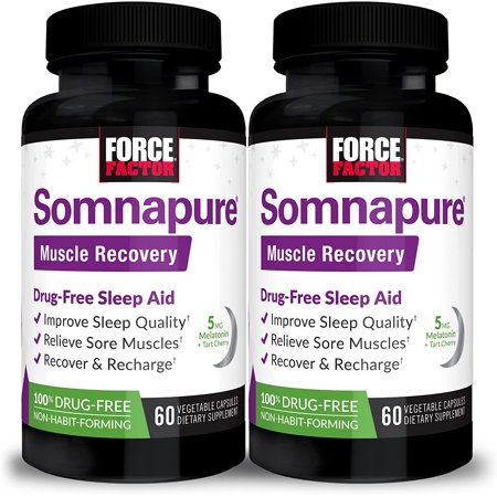 Force Factor Somnapure Muscle Recovery Sleep Aid with Melatonin 120 Caps (2-Pack) *EN