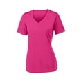 thumbnail image 5 of Sport-Tek V-Neck Tee (LST353) Pink Raspberry, S, 5 of 6