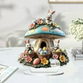 thumbnail image 5 of Easter Bunny Mushroom Cabin 2D Decor - Cute Egg-Themed Home Ornament, Christmas & Valentine's Day Preppy Accent, Festive Easter Tabletop & Shelf Decor, Durable Acrylic Flat Decoration for Spring, A, 5 of 6