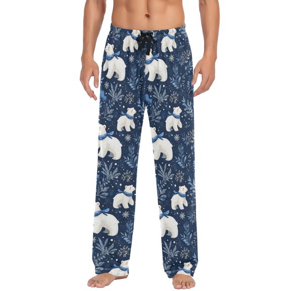 Leaves Polar Bears Men's Pajama Pants with Pocket Lounge Pants Pajama Sleep Pant Pj Comfortable