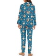 thumbnail image 2 of DISNIMO 2 Pack Pajama Sets for Womens Rooster Snowflake Printed Long Sleeve Button Down Sleepwear Soft V Neck Pjs Loungewear Nighwear with Long Pajama Pants, 2 of 7
