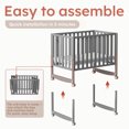 thumbnail image 5 of Mamazing 7-in-1 Convertible Baby Crib with mattress, 4 Adjustable Heights Pinewood Foldable Infant Cradle Converts to Twin Bed Playpen Mini Sofa, 5 of 9
