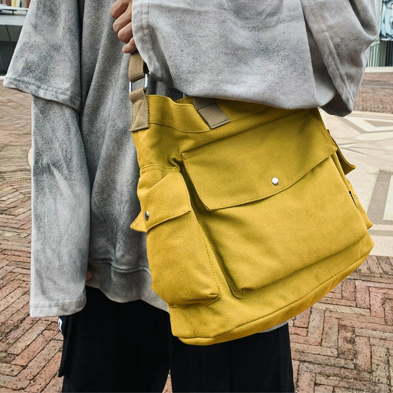 Canvas Commute Bag Fashion Shopping Bag Adjustable Strap Simple