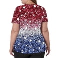 thumbnail image 4 of 4th of July Scrub Tops Women Plus Size Casual V Neck USA Flag Print Scrubs Short Sleeve USA 250th Anniversary Patriotic Scrub Shirts Nursing Uniform Medical Nurse Workwear with Pockets Blue 4XL, 4 of 5