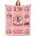 thumbnail image 2 of Pink Christmas Throw Blanket, Gnome Blanket Fluffy Flannel Fleece Blanket for Women, Super Soft Fuzzy Blanket Fall Winter Blankets for Couch Bed Pink Christmas Decorations 50"x60", 2 of 6