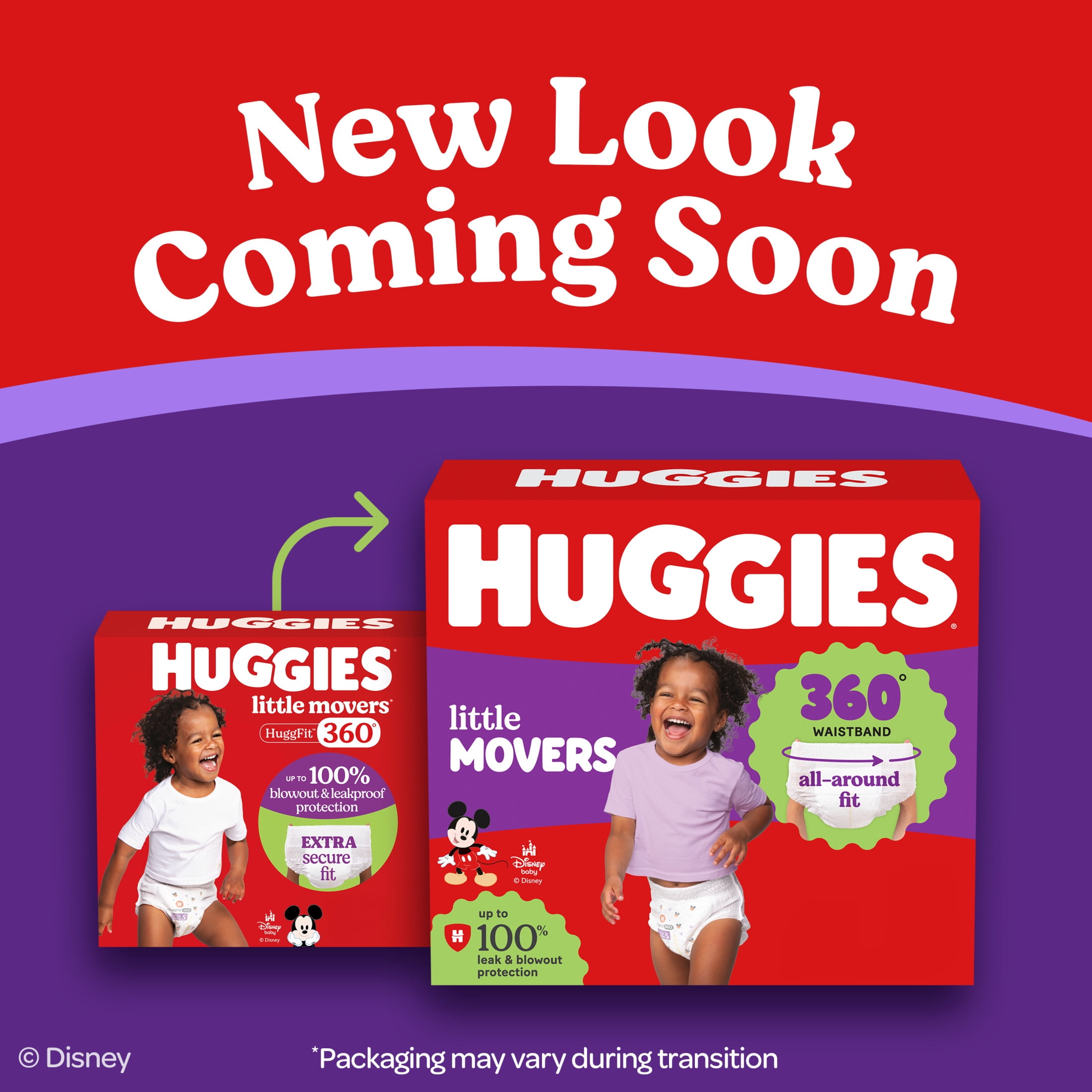 Huggies Little Movers HuggFit 360° Baby Diapers with 360° Waistband, Size 7 (41+ lbs), 66 Count (Select for More)