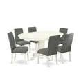 thumbnail image 2 of East West Furniture Dining Room Set Linen White, AVDR7-LWH-07, 2 of 6
