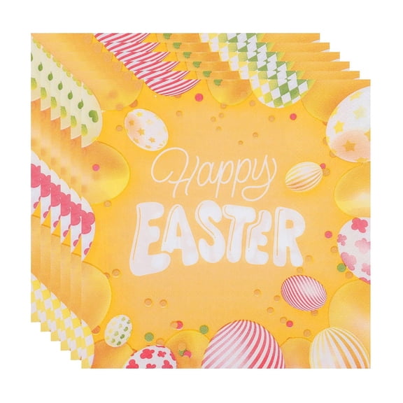 A 20Pc Easter Paper Napkins Bunny Rabbit Egg Design Disposable Luncheon Napkins For Party Table Decor Spring Celebration Supplies