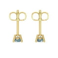 thumbnail image 4 of 0.2 ct Push-Back Stud Earrings for Women | 3.0mm Round Cut Blue Moissanite | 18K Yellow Gold, 4 of 5
