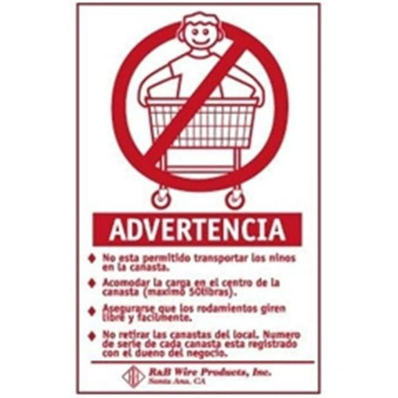 R&B Wire 903S Wall Mounted Warning Sign - Spanish